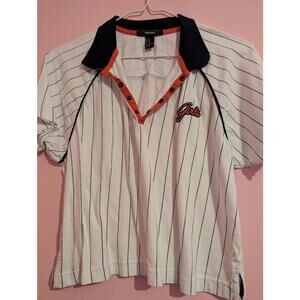 Forever 21 Vintage Black and White Casual girls striped Polo